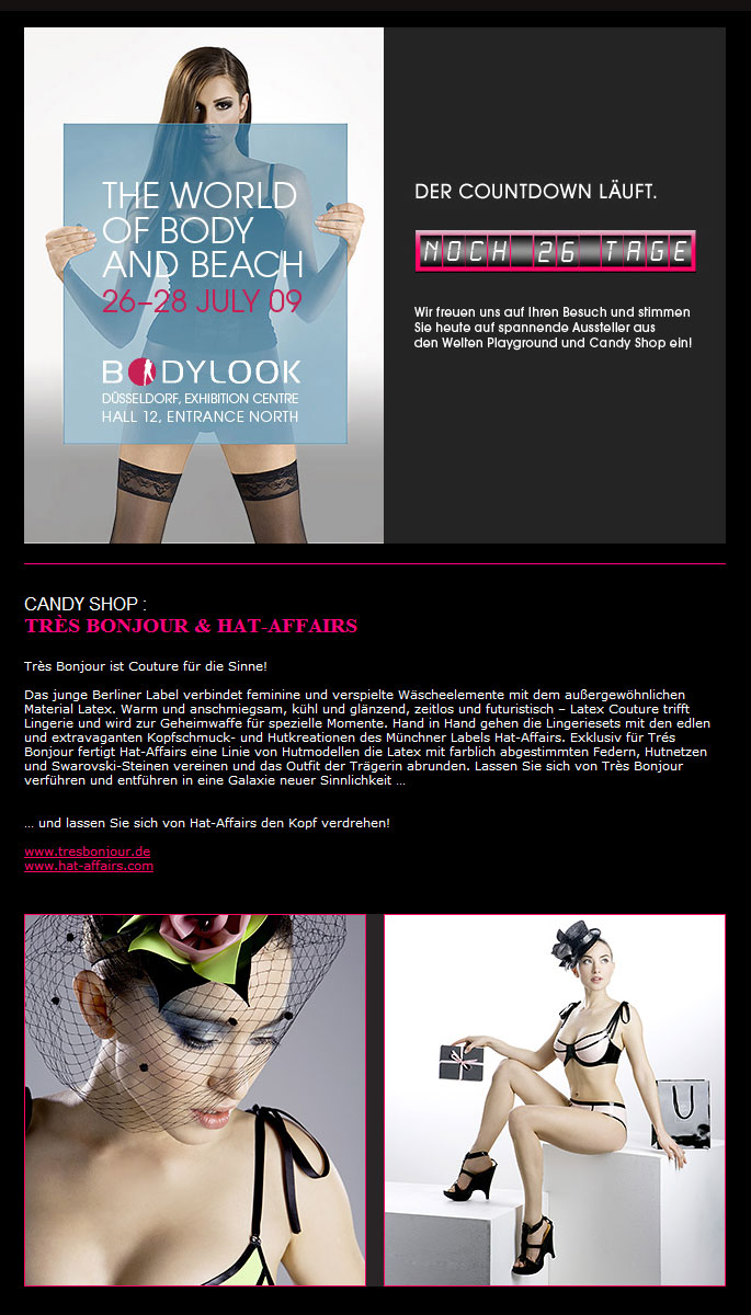 Bildausschnitt aus IGEDO-Newsletter zur bodylook - 2009-07